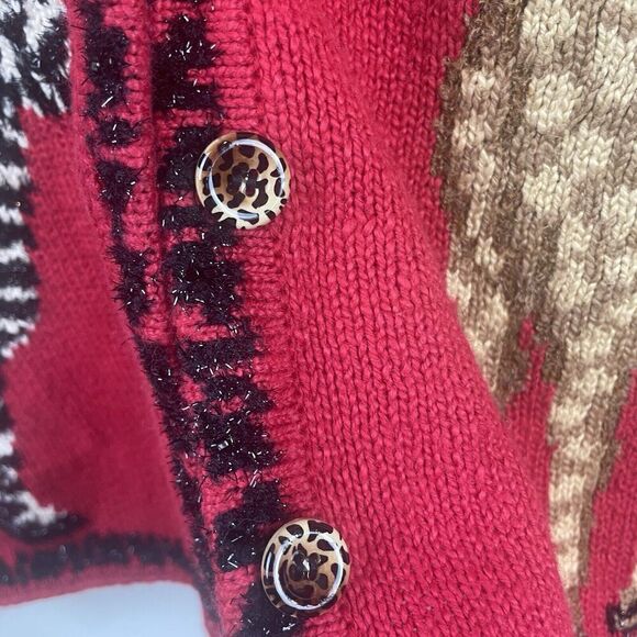 NWT Northern Isles Safari Animals Sweater Vest Red $79‎ 195820 Size L - Picture 8 of 9